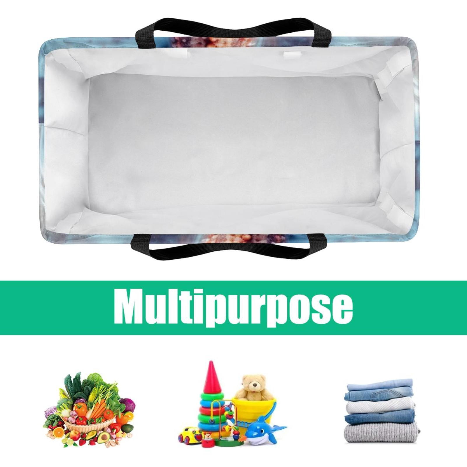 Starfish Large Capacity Reusable Oxford Cloth Grocery Baskets: Foldable Toy Basket, Storage Bag, Easter Basket