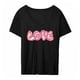 thumbnail image 1 of Camiseta de manga corta para mujer, ropa holgada, con estampado gráfico, transpirable, básica, para oficina, compras y desplazamientos. S, 1 of 9