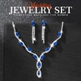 thumbnail image 5 of Crystal Wedding Prom Jewelry Set Rhinestone Necklace Earrings Sets Bridal Formal Costume Jewelry for Women and Brides, 5 of 7
