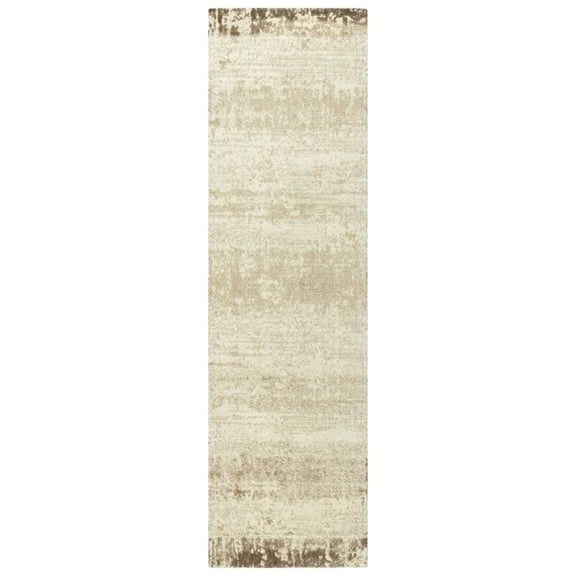 Alora Decor Radiant 2'6" x 10' Abstract Beige/Ivory/Tan Hybrid Area Rug