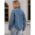 thumbnail image 4 of DARING DIVA Women's Long Sleeve Button Down Pockets Western Denim Jacket XL Gray Blue, 4 of 7