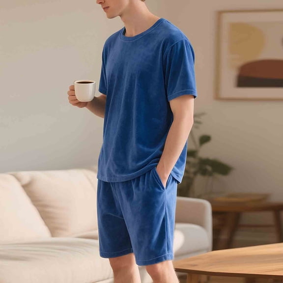 gbyLJF Men's 2 Piece Causla Sets 2026 Summer Travel Outfits Loose Fit Short Sleeve T-shirts and Shorts Sweatsuits