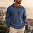 thumbnail image 2 of Fabrcox Men’s Polo Shirt Long Sleeve Golf Shirts Men 3 Button Casual Loose Fit Athletic Gym Beach Mens Big and Tall Shirt M, 2 of 6