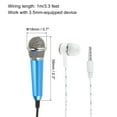 thumbnail image 2 of Mini Microphone Portable, Microphone Vocal Bleu pour Chanter avec Écouteurs, Support de Micro et Couverture, Lot de 2, 2 of 5