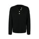 thumbnail image 3 of Suéter Jersey informal para mujer, cuello redondo, botones, ajuste holgado, traje diario elegante de gran tamaño Ygjytge Negro T L para Mujer, 3 of 9