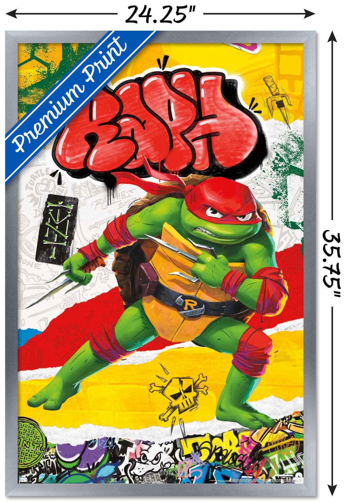 Teenage Mutant Ninja Turtles: Mutant Mayhem - Raphael Wall Poster, 22.375" x 34" Framed