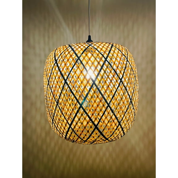 Jarri Lights Bamboo Rattan Pendant Light - Eco-Friendly Lampshade