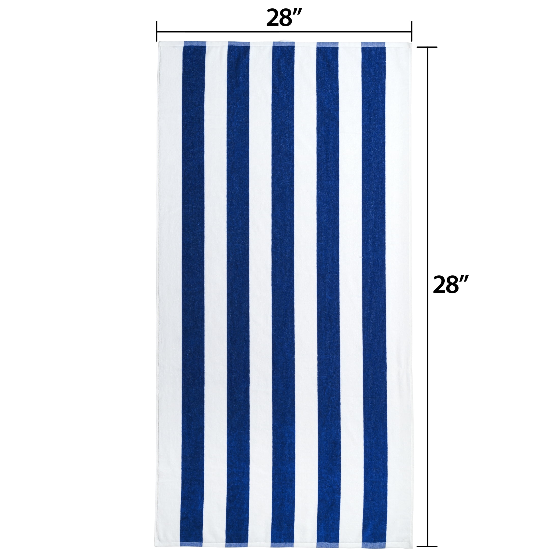 Mainstays Cabana Stripe Beach Towels, 4 Pack, 58 in x 28 in, Blue
