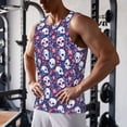 thumbnail image 5 of Pofeuu Skull cartoon flower Print Men's Workout Tank Tops Sleeveless Muscle Gym Shirt Quick Dry-4X-Large, 5 of 7