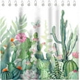 thumbnail image 6 of Cactus Shower Curtain Tropical Plant Watercolor Shower Curtain Set Green Modern Fabric Bathroom Cutain Decor with 12 Hooks 72x72 Inches, 6 of 6