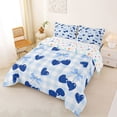 thumbnail image 2 of Erosebridal Cute Cherry Bow Full Size Comforter Sets for Girls, Blue Plaid Bedding Sets, Colorful Stars Reversible, 1 Comforter and 2 Pillowcases, 2 of 6