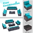 thumbnail image 6 of Gotland 12 Pieces Outdoor Patio Furniture Set PE Rattan Wicker Conversation Set w/10 Seats and 2 Coffee Tables, 6 of 7