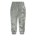 thumbnail image 4 of Mujeres Capri Pantalones Casual Suelto Largo Pantalones de Impresión con Corbata Elástica Cintura Y Bolsillos, 4 of 6