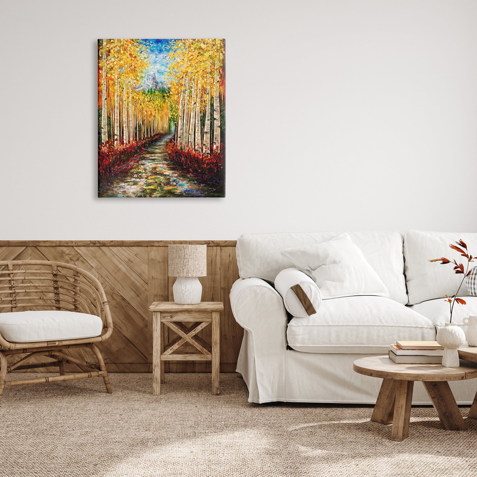 Stupell Industries Modern Birch Grove Painting Nature Painting Gallery Wrapped Canvas Print Wall Art, 30 x 40