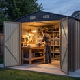 thumbnail image 5 of Homall, Outdoor Storage Shed Metal 10x12FT Tool Shed Brown for Garden, Garage, Patio & Equipment, 5 of 8