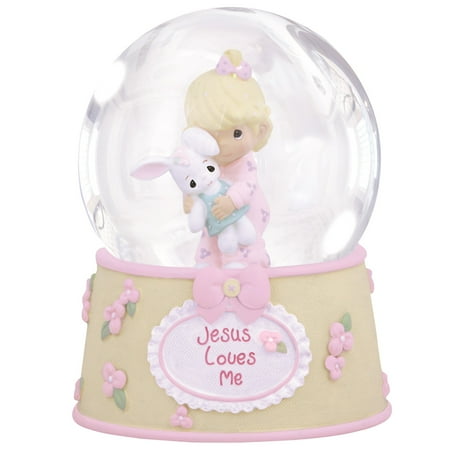 UPC 875555021219 product image for Precious Moments Pink JESUS LOVES ME Musical Resin Snow Globe with Bunny (Plays  | upcitemdb.com