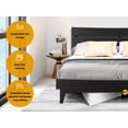 thumbnail image 4 of Acacia Aurora Solid Wood Bed Frame with Headboard, Signature Headboard Wood Bed, Queen – Black, 4 of 8
