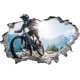 thumbnail image 3 of Calcomanías de pared 3D de motocross para bicicleta, pegatinas de pared de bicicleta de montaña, murales artísticos que rompen las paredes, pegatinas adhesivas despegables y pegables., 3 of 9