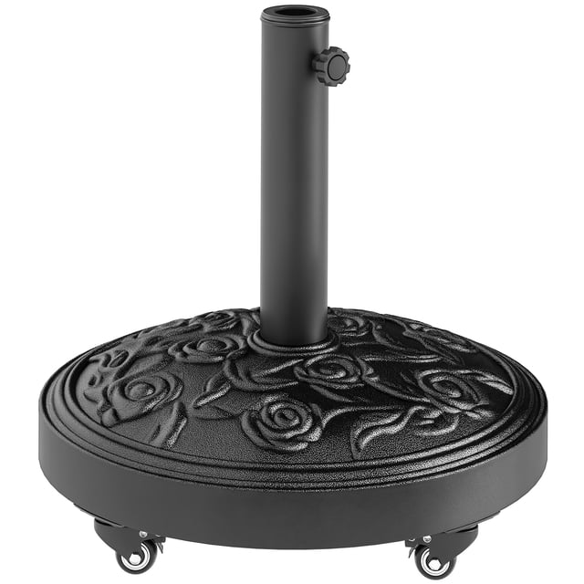 Outsunny Base de Parasol de Patio, Support de Parasol 46 Lb avec Roues, Noir