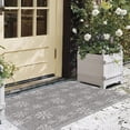 thumbnail image 3 of PVC Doormat Entrance Rugs Heavy Duty Welcome Mats, Christmas Snowflake Outdoor Indoor Mats Non Slip Rubber Backing for Front Door/Yard/Garage/Garden, 18"x 30" Xmas Winter White Snowflake Grey Decor, 3 of 6