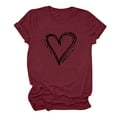 thumbnail image 7 of VKOYWKM Womens Valentine Tshirts Heart Graphic Tees Valentine Gift Top Short Sleeve Casual Crew Neck Holiday Tshirts, 7 of 7
