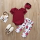 thumbnail image 2 of Newborn Baby Girl Clothes 0-24M 2024 Summer Fall Fly Sleeves Tops+Floral Pants+Headband 3PCS Sets Infant Baby Girl Outfit, 2 of 4