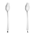 thumbnail image 4 of Tenedor de acero inoxidable Yuarrent 2 en 1 cucharas para ensalada y pastas Plata L, 4 of 6