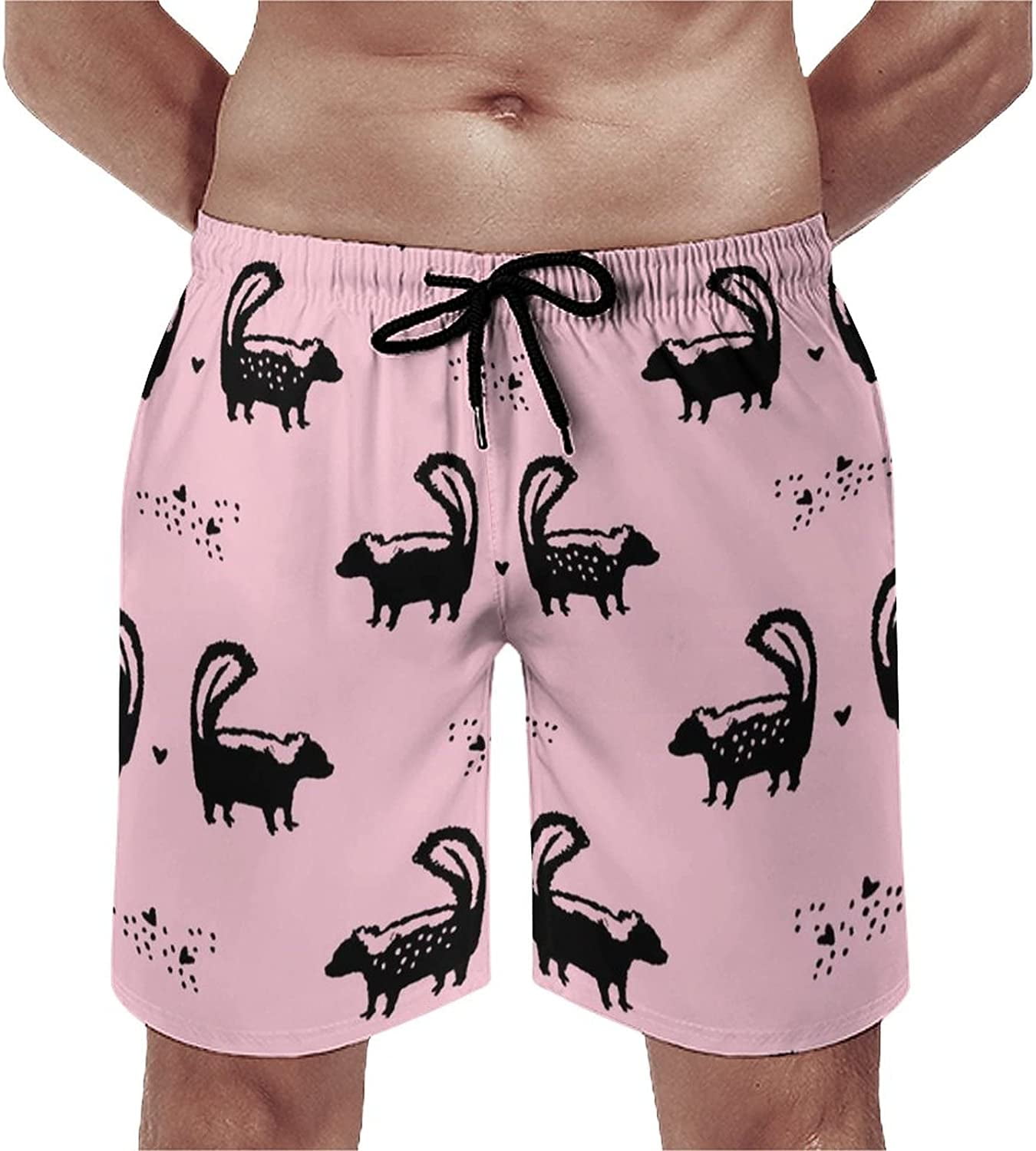 Men's Love Skunks Swim Trunks Quick Dry Swim Shorts Bathing Suit Beach