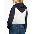 thumbnail image 3 of Doublju Women's Contrast Raglan Sleeve Crop Zip Up Hoodie With Kangaroo Pocket, 3 of 4