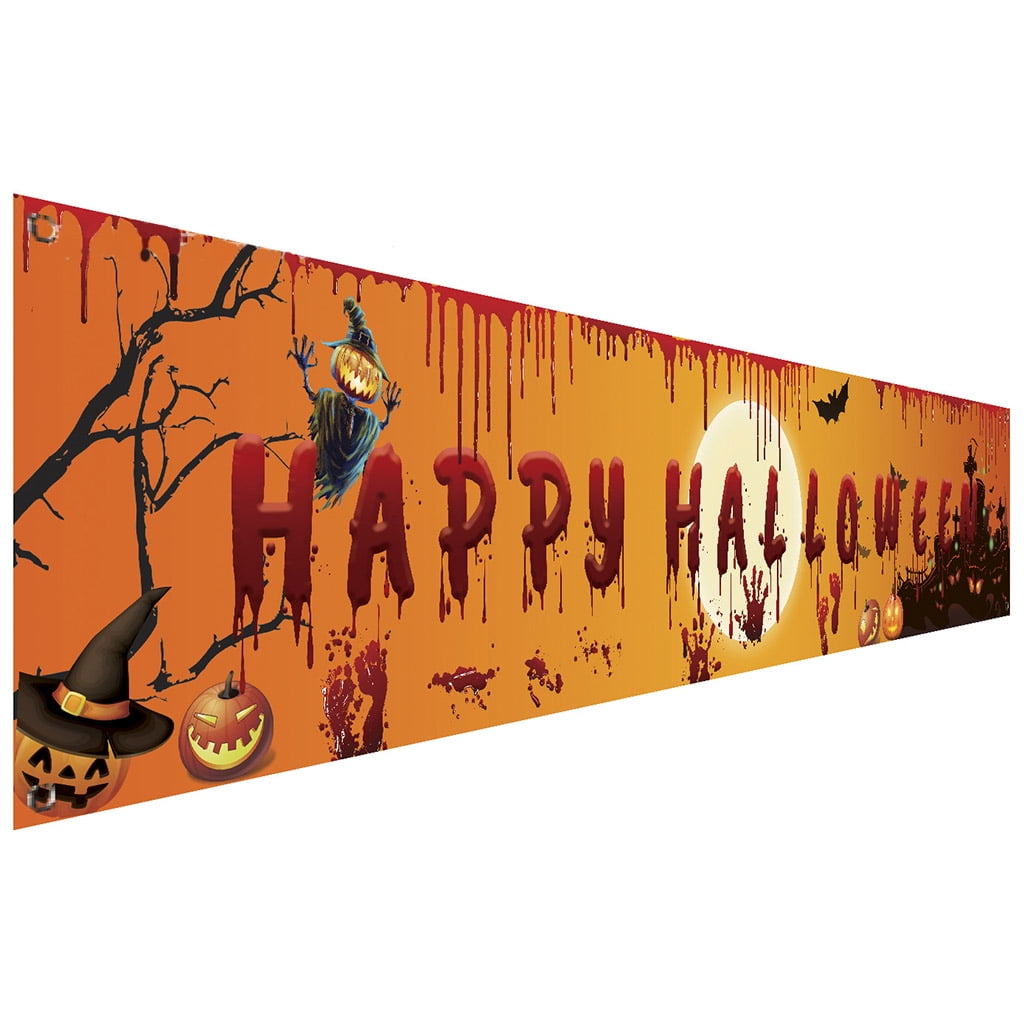 Outdoor Halloween Banner Pull Flag Decorations Celebrate Foldable Hanging Decor 