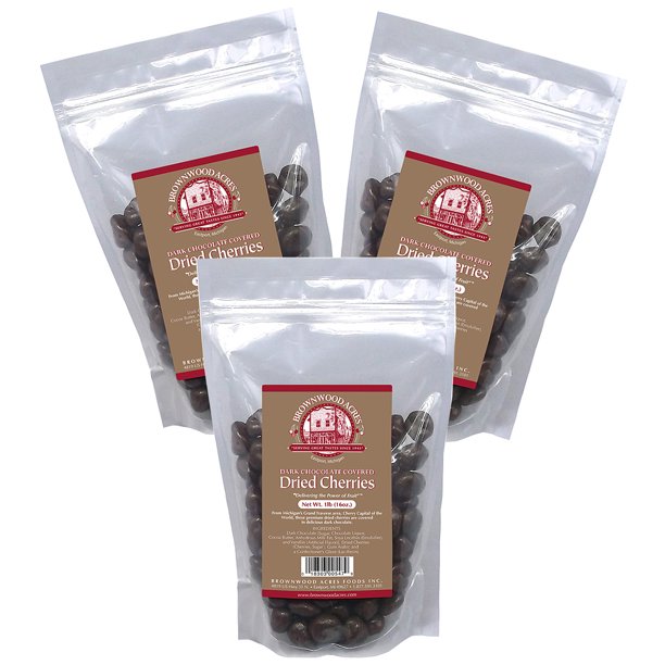 Premium Dark Chocolate Covered Dried Cherries THREE 1 Pound Bags