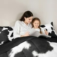 thumbnail image 5 of jejeloiu Cow Print King Size Comforter Sets,Retro Farmhouse Lodge Bedding Comforter Set,Black White Cattle Bedding Set,Microfiber Bedroom Decor Reversible,3-Piece, 5 of 8