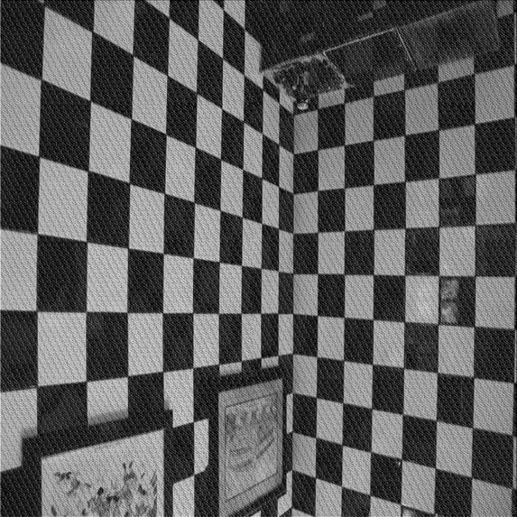 Ahgly Company Indoor Square Patterned Charcoal Black Area Rugs, 5' Square