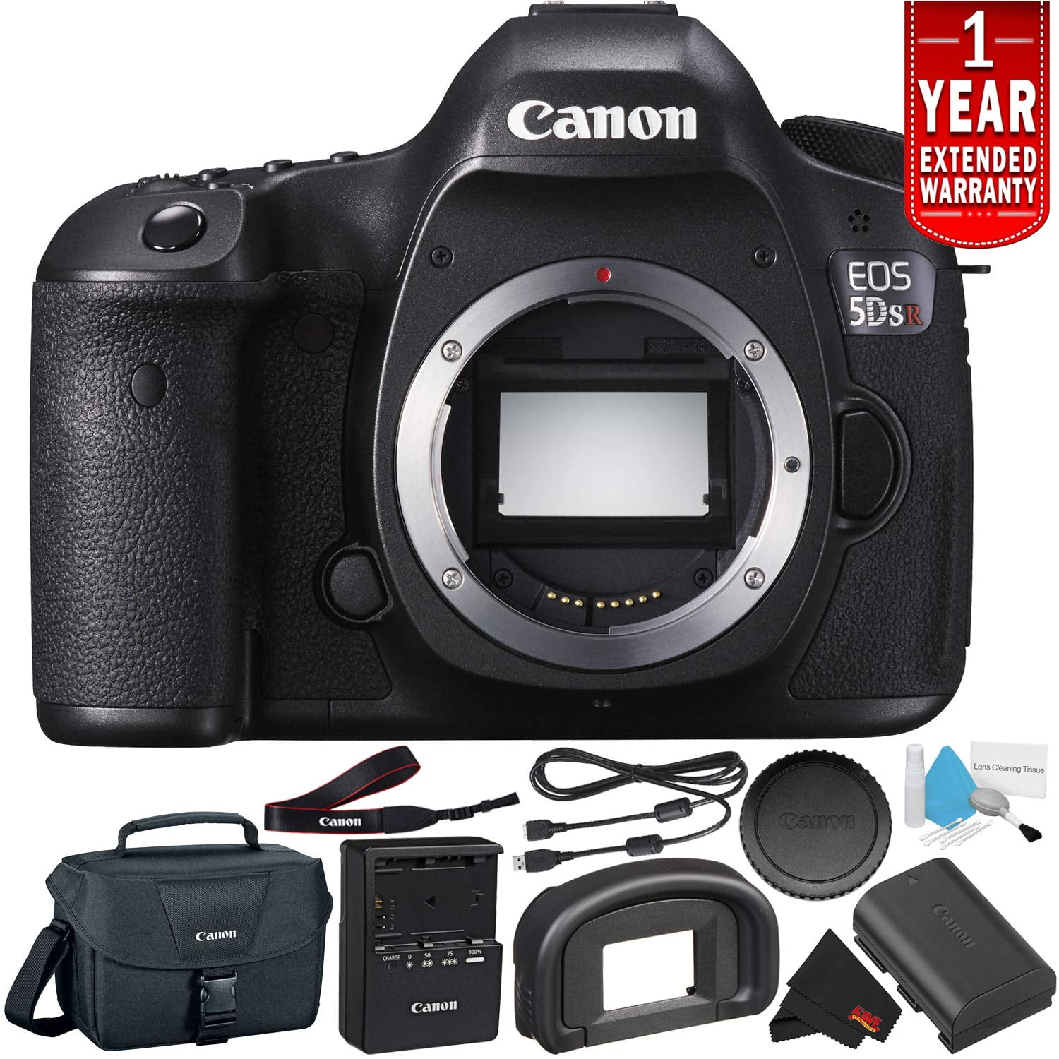 Canon EOS 5DS R Digital SLR Camera 0582C002 (Body Only) - Starter Bundle (Intl Model)(International Model)
