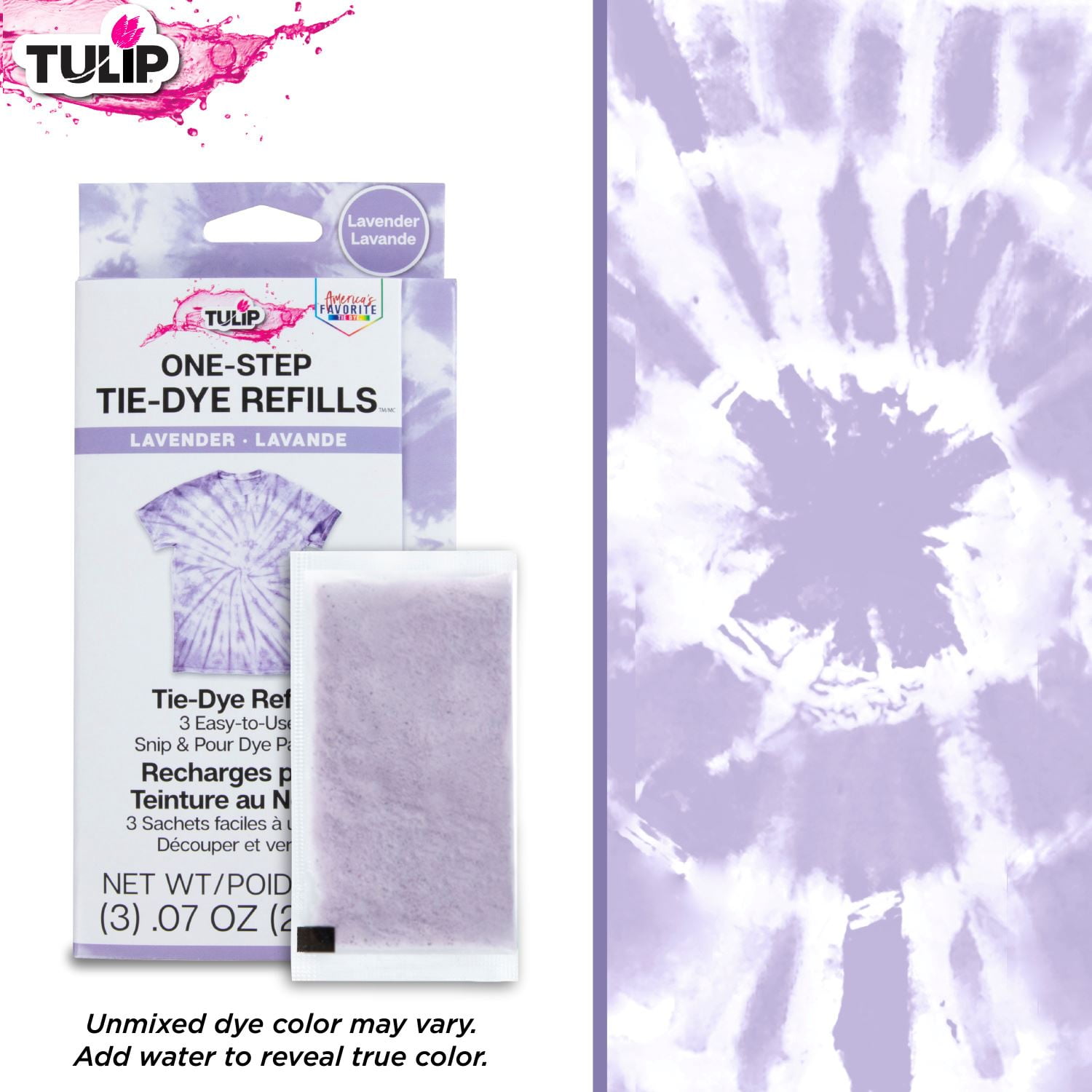 Tulip One-Step Tie-Dye Kit Dye Powder 3 4oz. Refill Packs, Teal