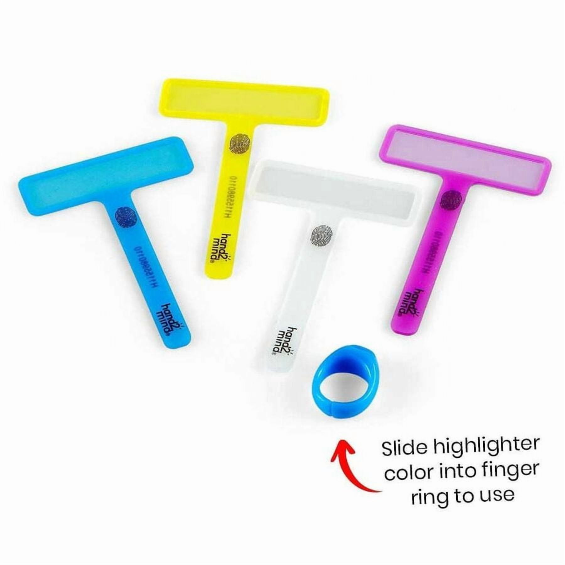 hand2mind Finger Focus Highlighter 24-Pack, Dyslexia Tools For Kids, Guided Reading Strips, ADHD Tools, Colored Overlays for Reading, Reading Tools for Kids, Calm strips, Homeschool Supplies, Ages 3+
