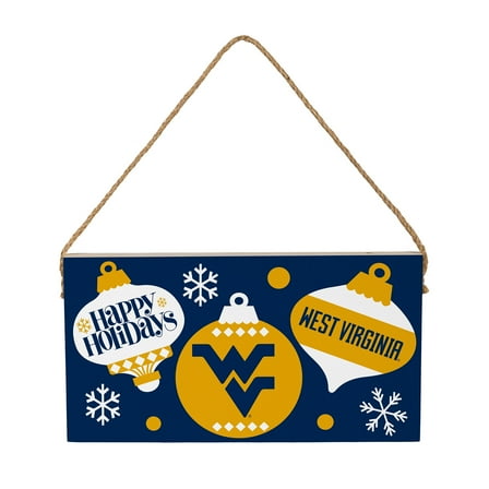 West Virginia Mountaineers 6" x 11" Holiday Wood Wall Sign