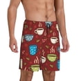 thumbnail image 3 of Rocae Coffee Cups for Men's Soft Sleep Pajama Shorts, Waistband and Pockets, 3 of 9