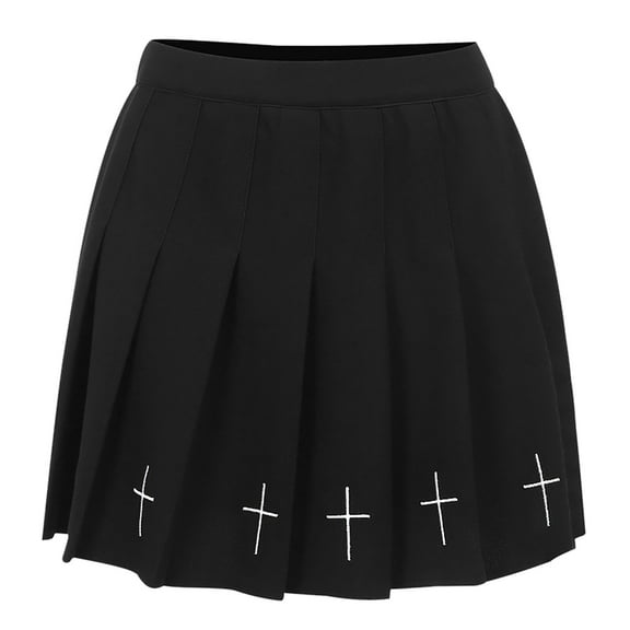 Women Gothic Mini Skirts Punk Dark Academia Polyester Streetwear Party