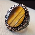 thumbnail image 4 of Tiger Eye Mens Ring, Natural Tiger Eye Ring, Birthstone Ring, Silver Jewelry, 925 Silver Ring, Birthday Gift, Heavy Mens Ring, Arabic Design, Ottoman Style Ring, Christmas, Turkey Mens Signet Ring, 4 of 5