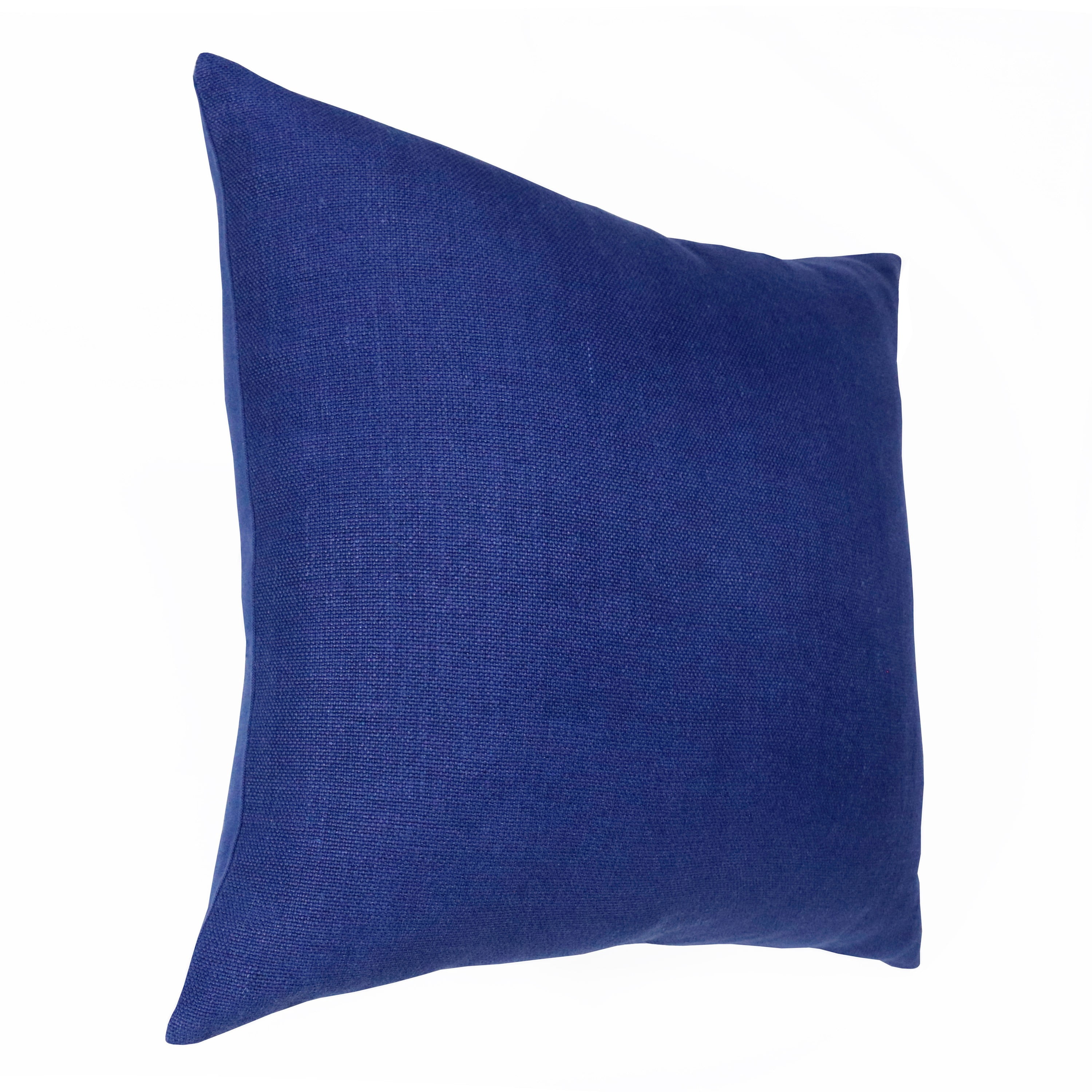 Harlow Hill Faye 20" x 20" Navy Solid Linen Adult Decorative Throw Pillow Cover