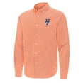 thumbnail image 2 of Men's Antigua Orange New York Mets Porter Woven Long Sleeve Button-Down Shirt, 2 of 3