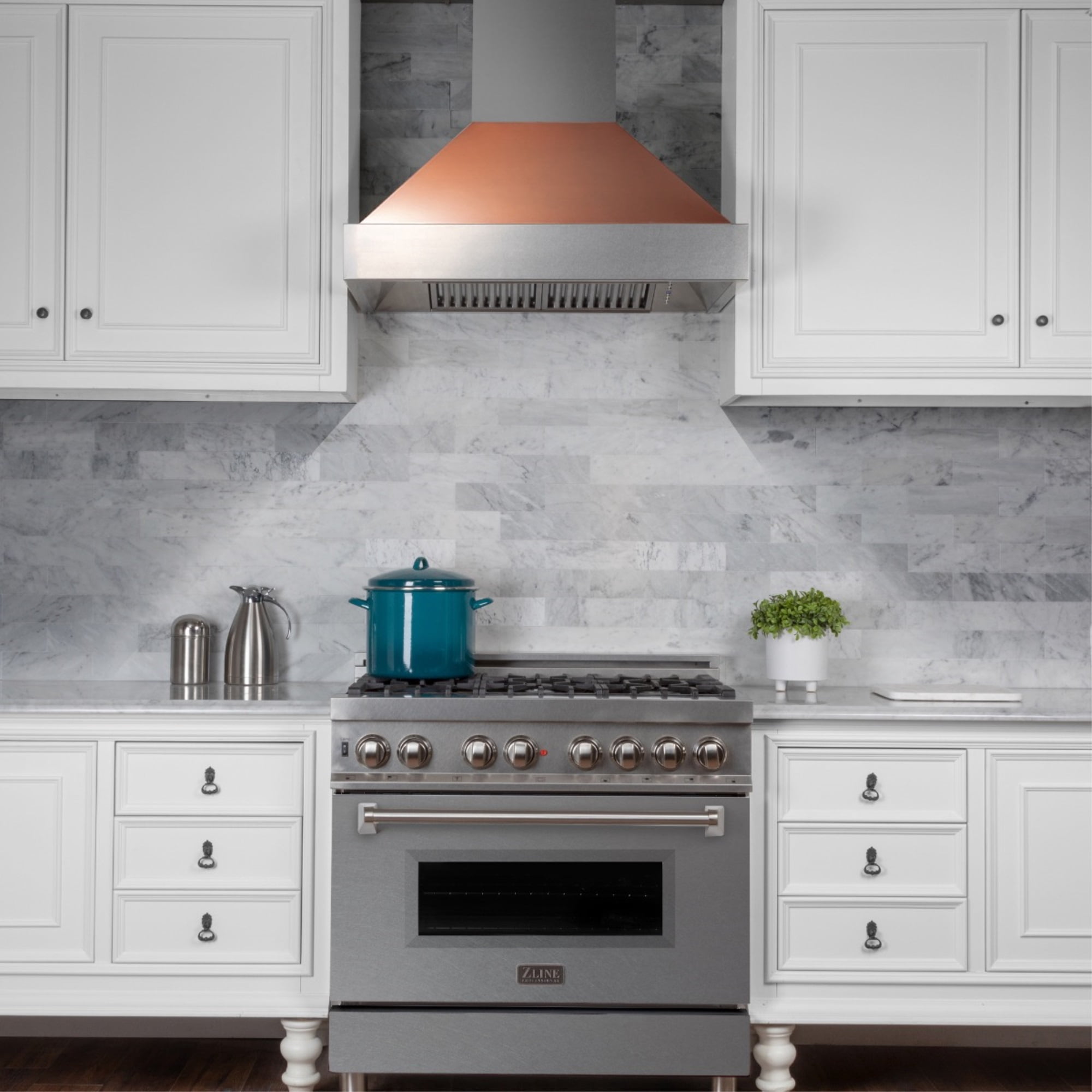 ZLine 8654C30 Snow Finish Range Hood With Copper Shell