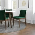 thumbnail image 4 of Pemberly Row 5-Piece Modern Round Dining Set w/ 4 Velvet Dining Chairs in Green, 4 of 6