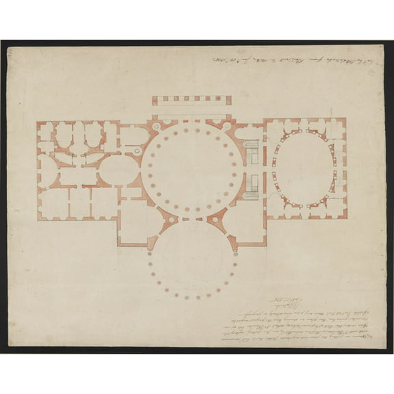 Print: United States Capitol, Washington, D.C. Floor Plan, circa 1793