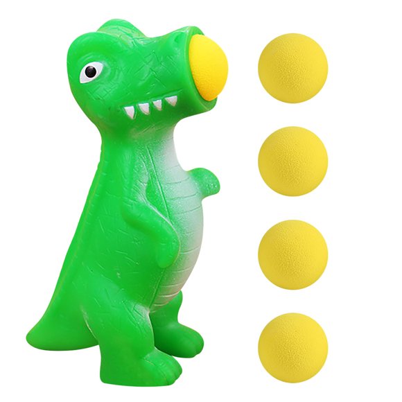 B Dinosaur Foam Ball Shooter Toy Stress Reliever With 4 Balls Indoor Outdoor Game Toy Pinch And Shoot Up To 20 Feet 5.51 Inch Plastic Material Safe For Kids No Hurt Soft Foam Balls