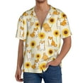 thumbnail image 3 of Fotbe Shiba Inu Dog and Sunflower print Short Sleeve Button Down Shirts for Men Casual Summer Beach Wrinkle Free Shirt-Small, 3 of 7
