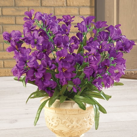 Tree Orchid Artificial Flower Arrangement Bouquet Bush - Set of 3