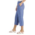 thumbnail image 3 of MSRP $70 Charter Club Linen Cropped Pull-On Pants Blue Size Medium, 3 of 4
