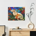 thumbnail image 6 of Gukieu Stained Glass Cat Art Print Canvas Decorative Hanging Painting, Waterproof Art Wall Decoration with Frame, Suitable for Living Room, Bedroom, 6 of 6